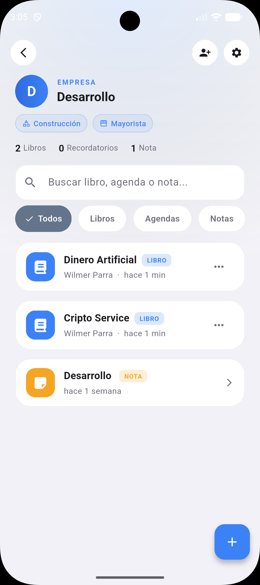 Libros y agenda