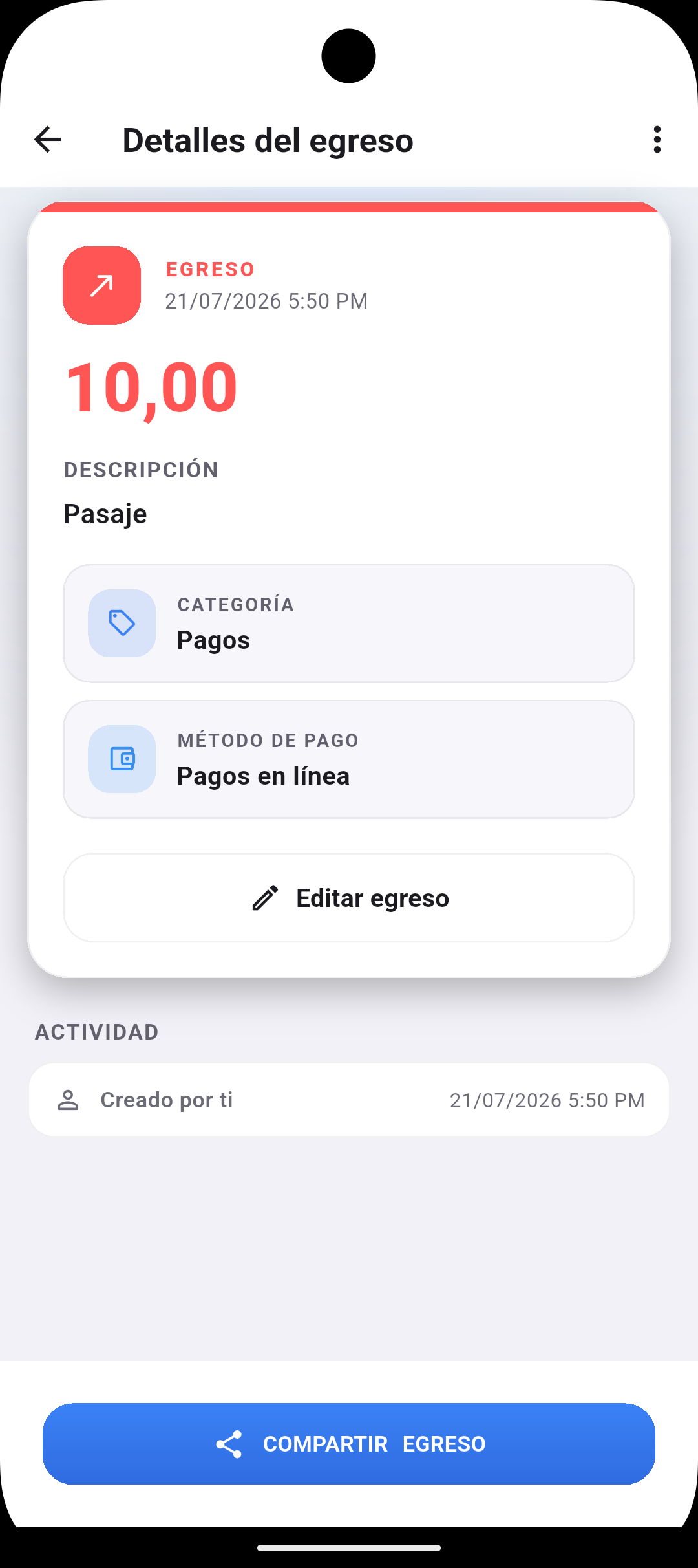 Detalle del movimiento